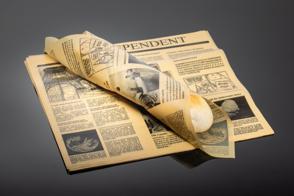 Baguette wrapped in biodegradable deli paper