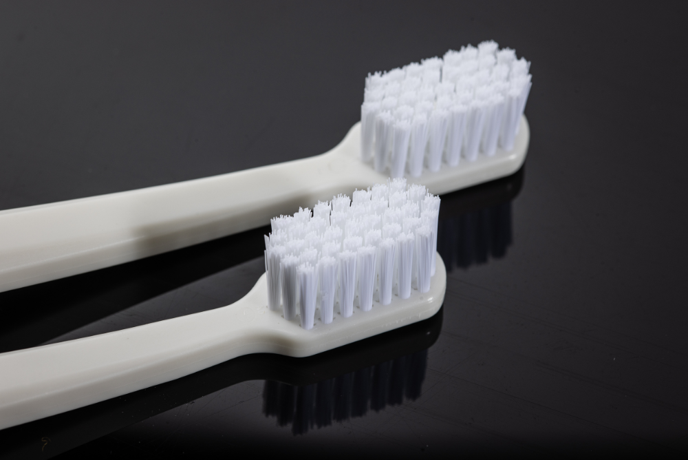 White biodegradable tooth brushes